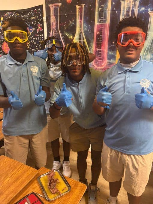 Students in science lab